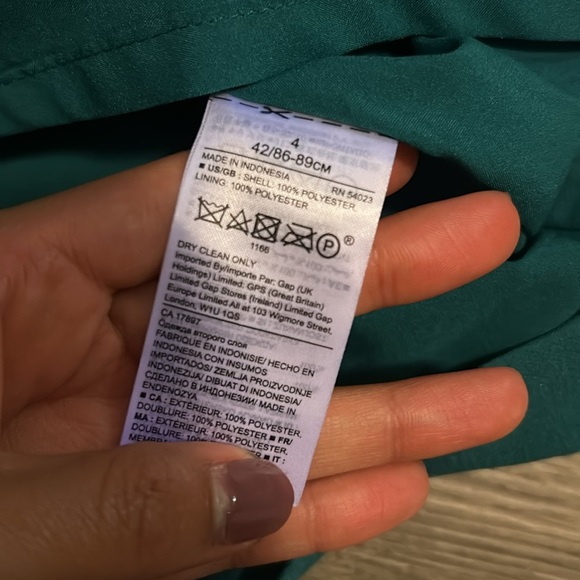 Banana Republic Teal Flutter Sleeve Dress size 4 - Picture 4 of 10